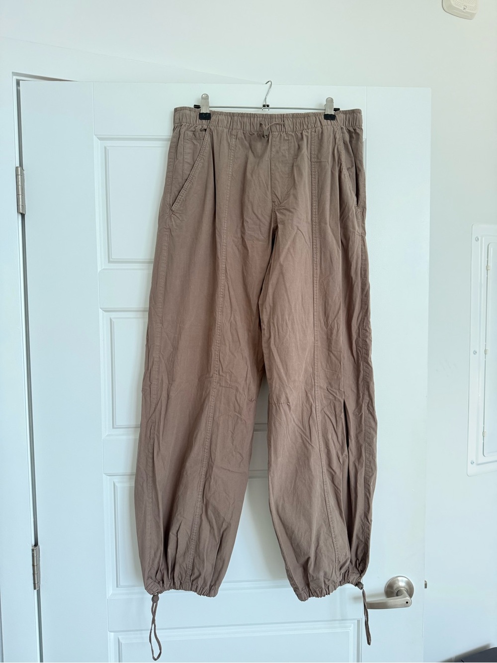 Zara womens Drawstring Cargo Pants — Taupe